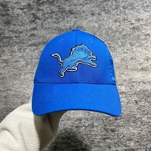 Vintage Detroit Lions Hat Reebok NFL Big Logo Embroidered Blue Adjustable Strap